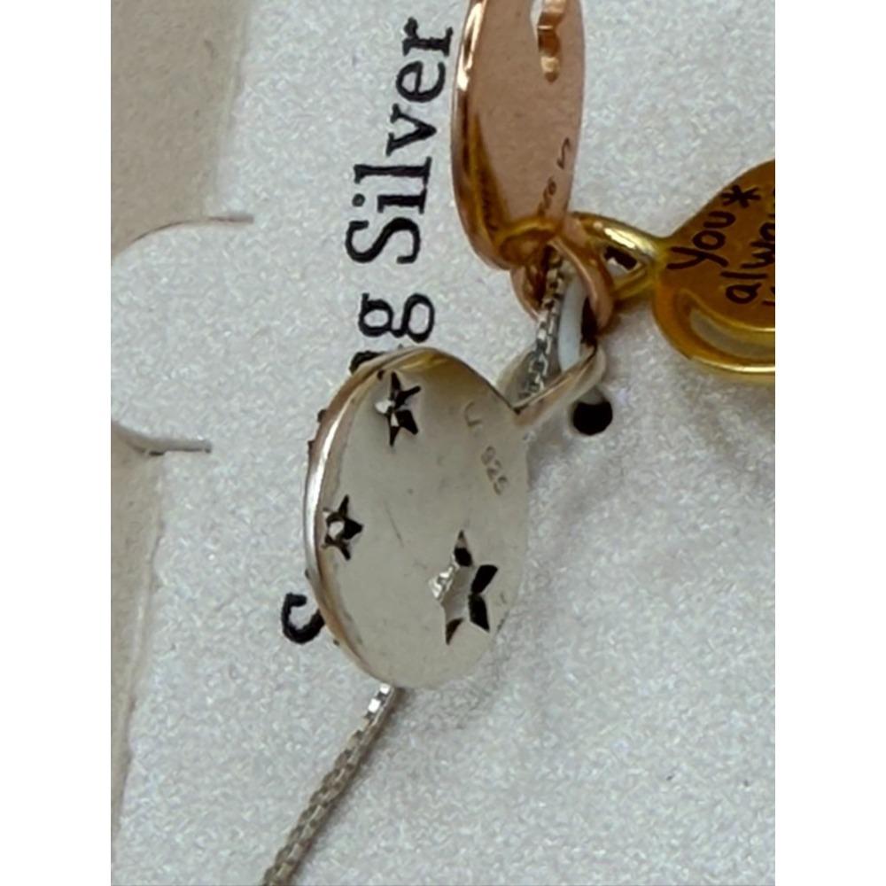 Timeless 925 Sterling Silver Good Friends Stars 18in Charm Necklace - Picture 6 of 10